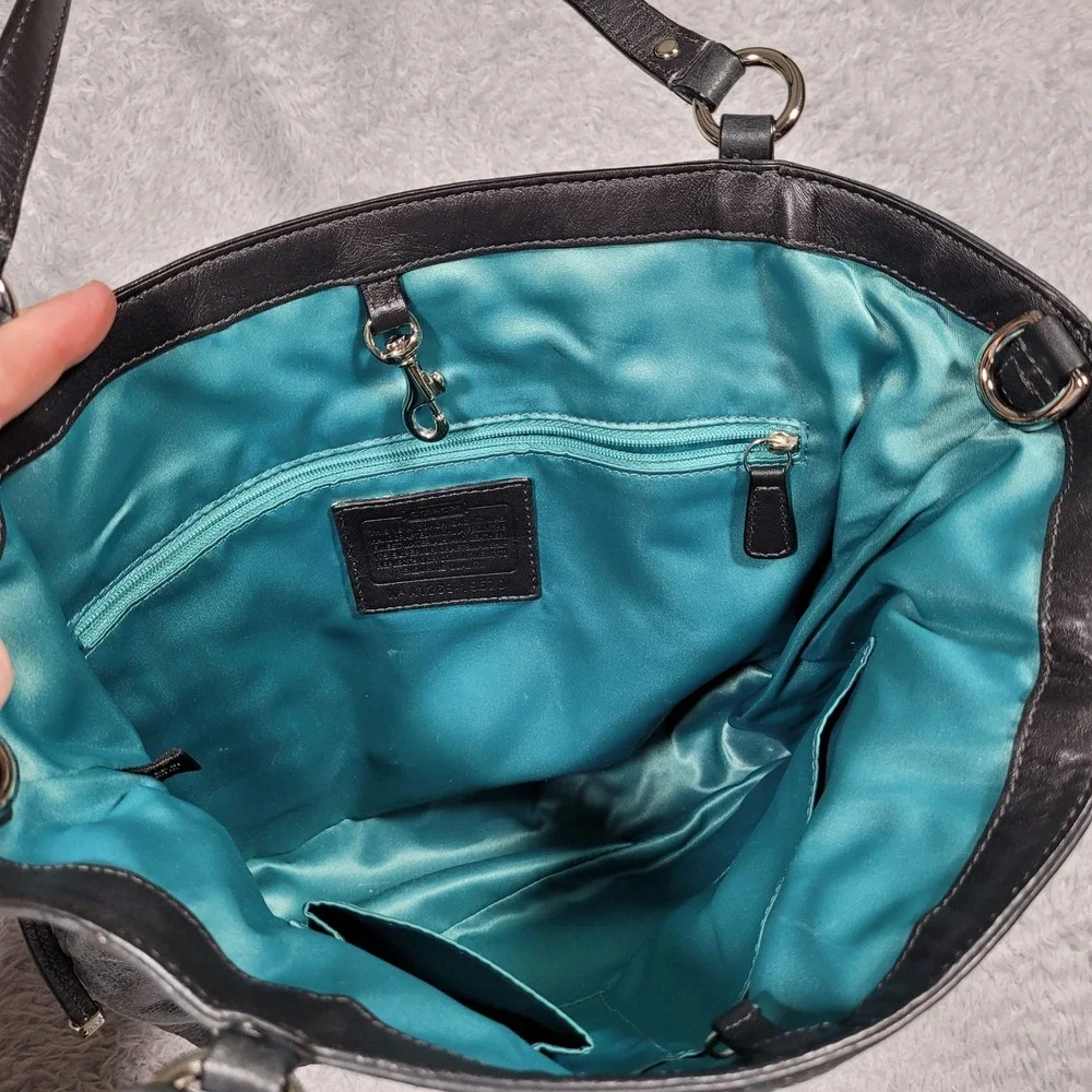 Coach Audrey Black Leather Perforated Tote Bag‎ Purse Handbag 19570